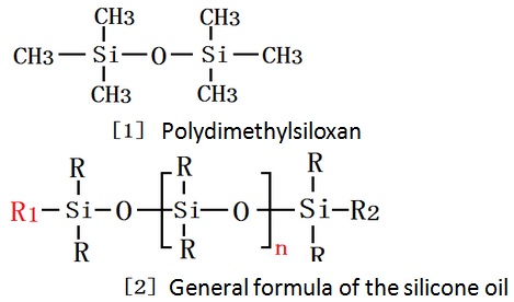 Polydimethylsiloxan, formule générale de l'huile de silicone
